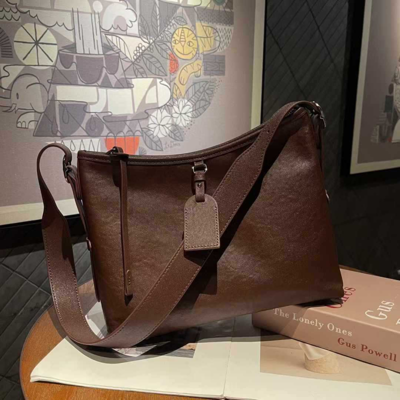 Ženska torba od prave kože, gornji sloj biljno obrađene kravlje kože, tote torba velike kapacitete, za rame ili crossbody, minimalistički stil
