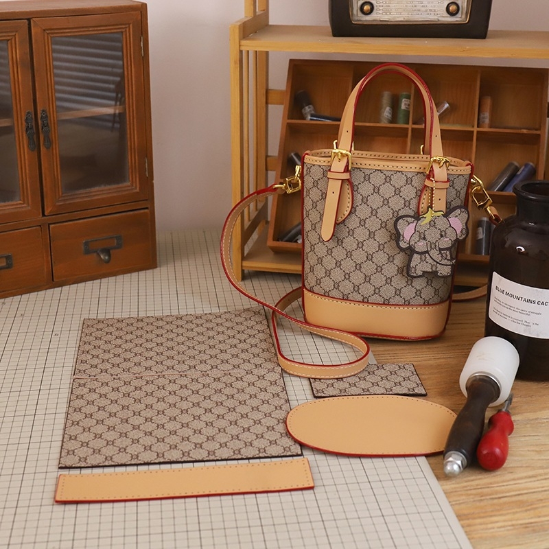 DIY materijalni set za torbu tipa kanta – velika zapremina, jednostavan stil, nosiva preko jednog ramena