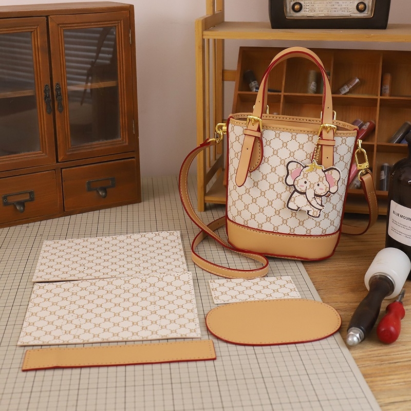 DIY materijalni set za torbu tipa kanta – velika zapremina, jednostavan stil, nosiva preko jednog ramena