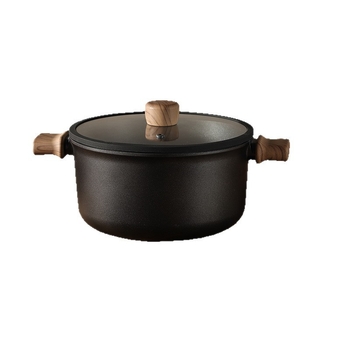 Oală de supă din titan, antiaderentă, pentru aburire și înăbuire, cu două mâneri, compatibilă cu plita cu inducție sau gaz, 3,1–4 L