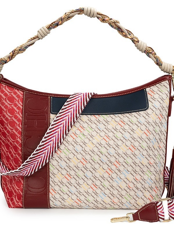 CHHC nišnog dizajna torba za ruku s pletenom ručkom, srednje veličine, crossbody/ramena torba, unutarnji džepovi za telefon i dokumente