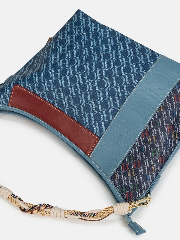CHHC nišnog dizajna torba za ruku s pletenom ručkom, srednje veličine, crossbody/ramena torba, unutarnji džepovi za telefon i dokumente