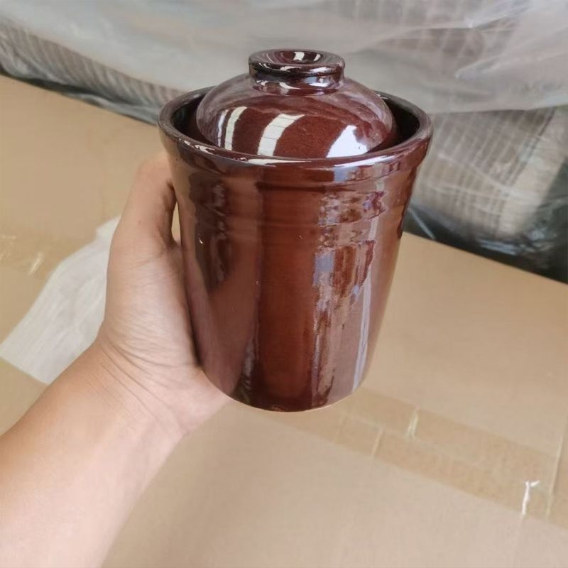 Vas ceramic pentru tocană cu ceașcă de supă și borcan ceramic, pentru tocană cu porumbei și pui negru, cutie de abur