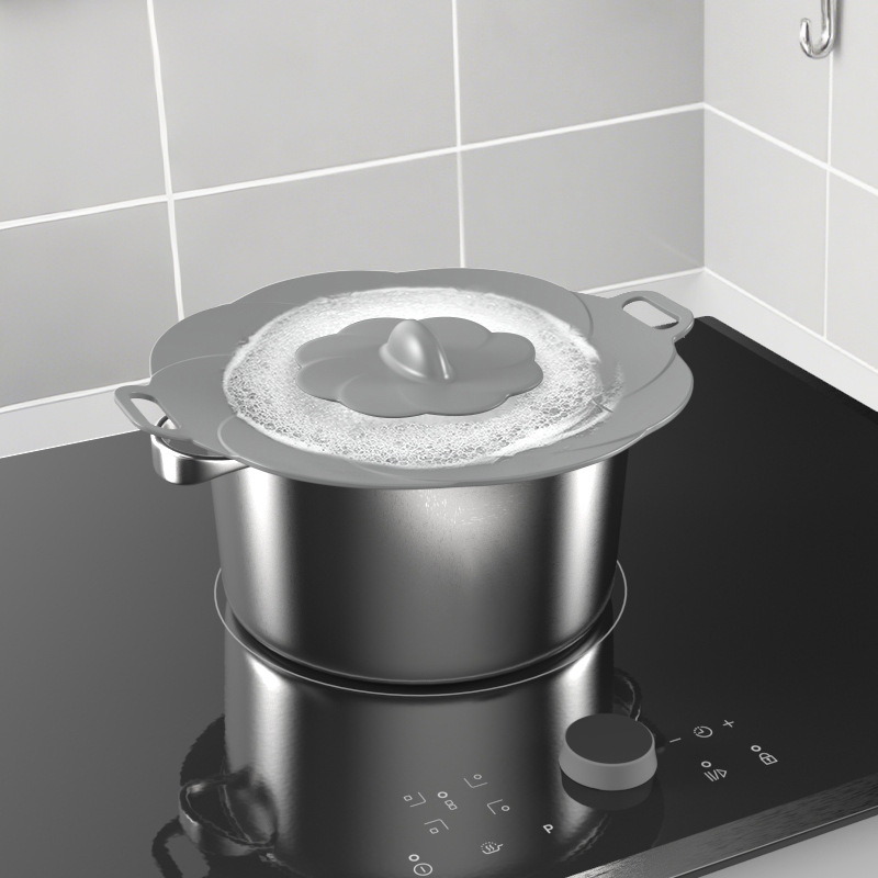 Capac de oală din silicon anti-stropire pentru gătit terci, capac gros pentru oală, capac de conservare a alimentelor