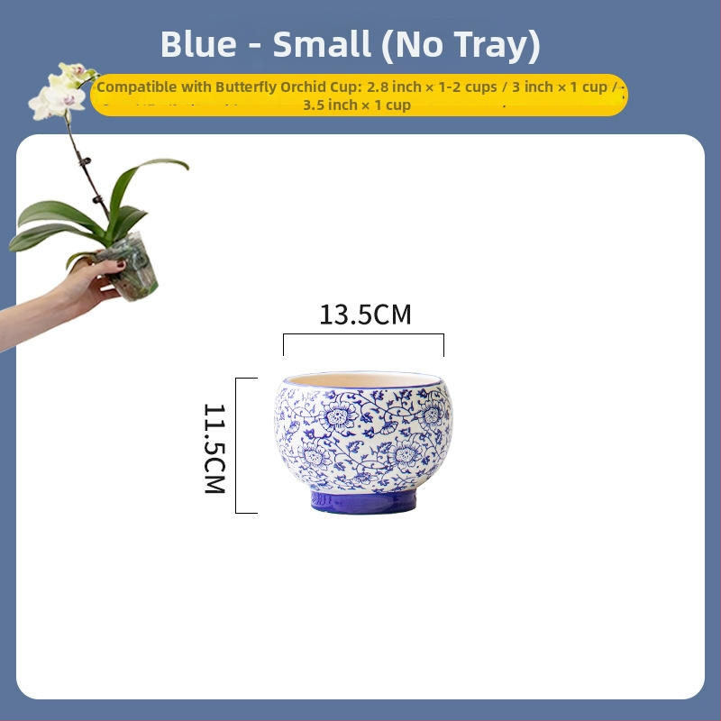 Ghiveci ceramic pentru orhidee, mare, lux rafinat, în stil nou chinezesc
