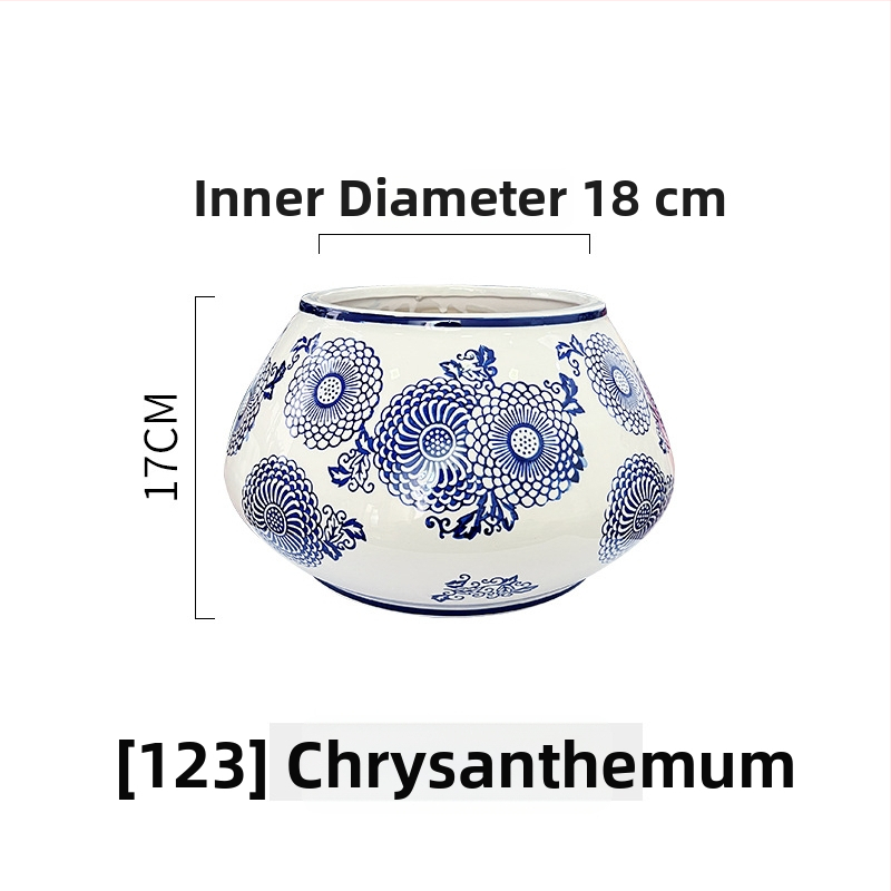 Ghiveci ceramic pentru orhidee, mare, lux rafinat, în stil nou chinezesc