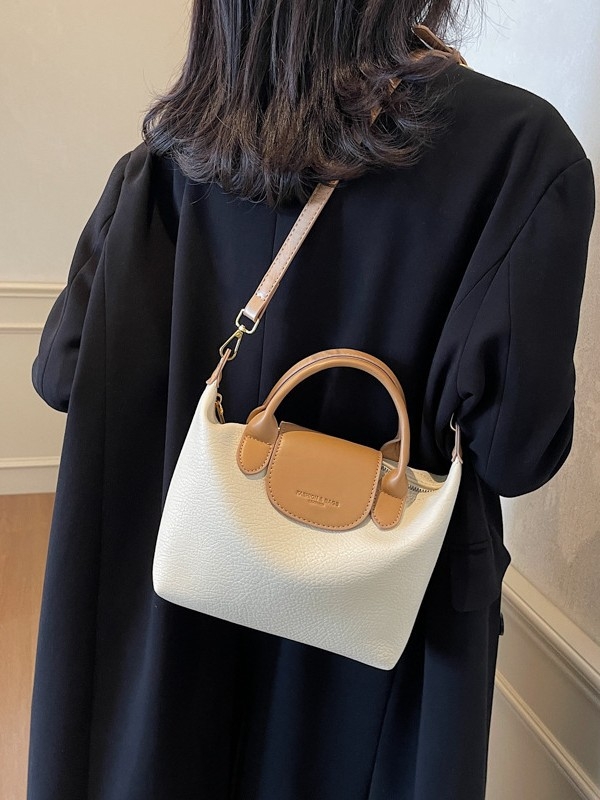 PU mala bucket torba za žene, preko ramena, urbani minimalistički stil, zatvarač