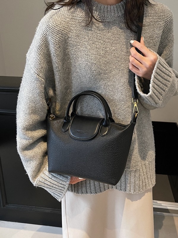 PU mala bucket torba za žene, preko ramena, urbani minimalistički stil, zatvarač