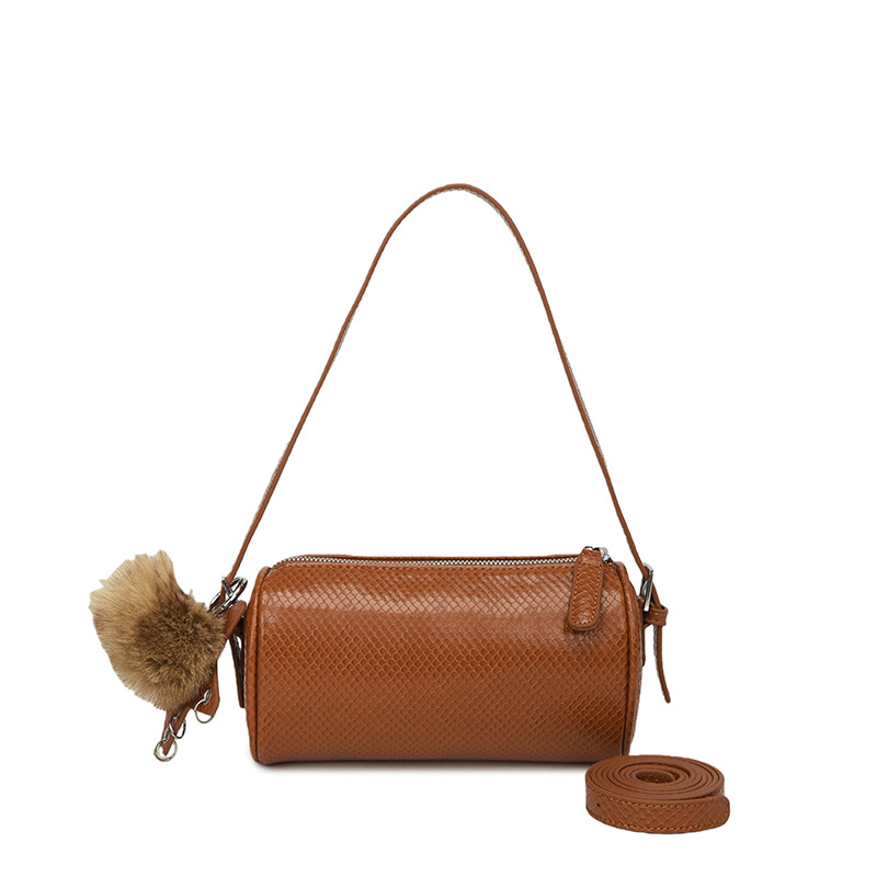 Ženska cilindrična torbica u korejskom stilu, svakodnevna i svestrana, model 2026, vintage modni dodatak za ramena i crossbody.