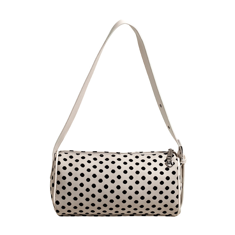Cilindrična torbica s točkicama, mala crossbody torbica s dijagonalnim remenom, retro stil