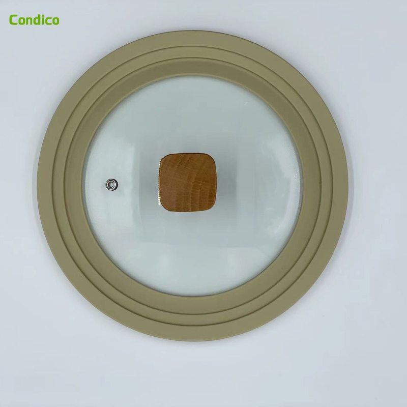 Capac de oală din silicon cu sticlă temperată, anti-stropire, rezistent la temperaturi înalte