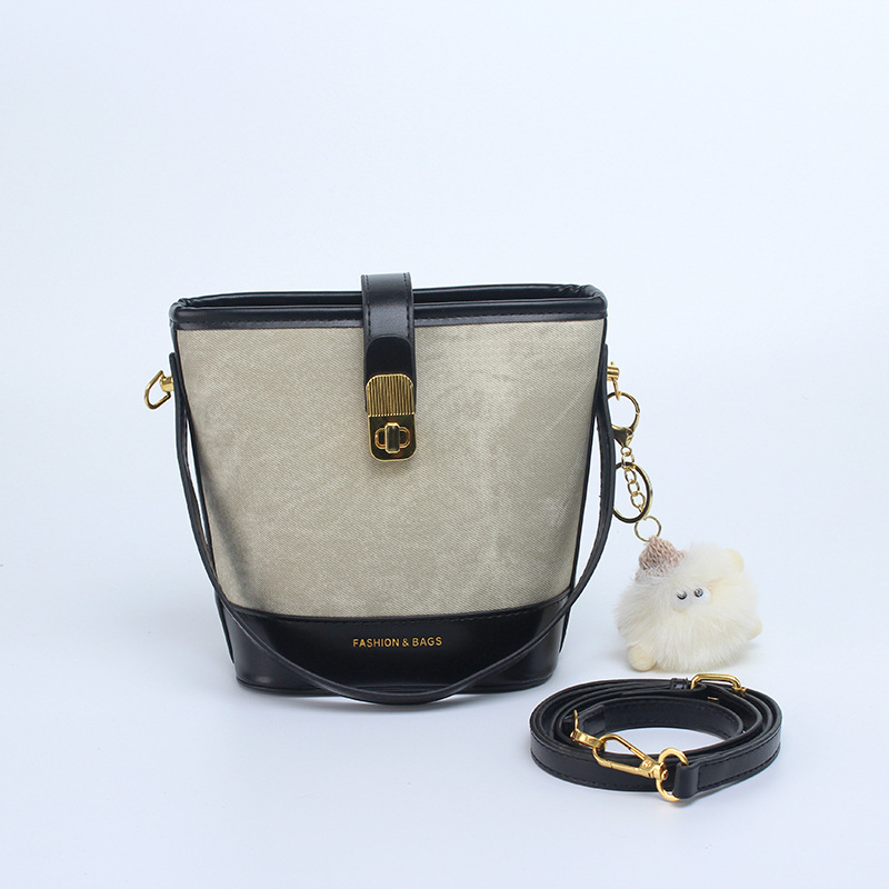 Ženska torba s nišnim dizajnom, elegantna i svestrana, klasična mini bucket torba za žene, retro stil s kontrastnim bojama, crossbody torba