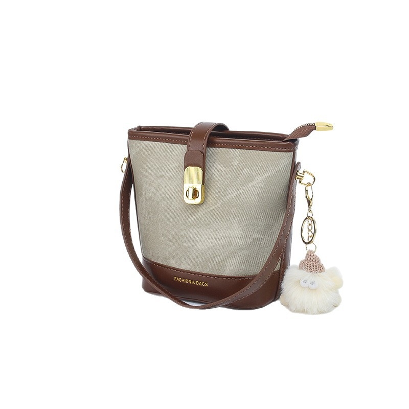 Ženska torba s nišnim dizajnom, elegantna i svestrana, klasična mini bucket torba za žene, retro stil s kontrastnim bojama, crossbody torba
