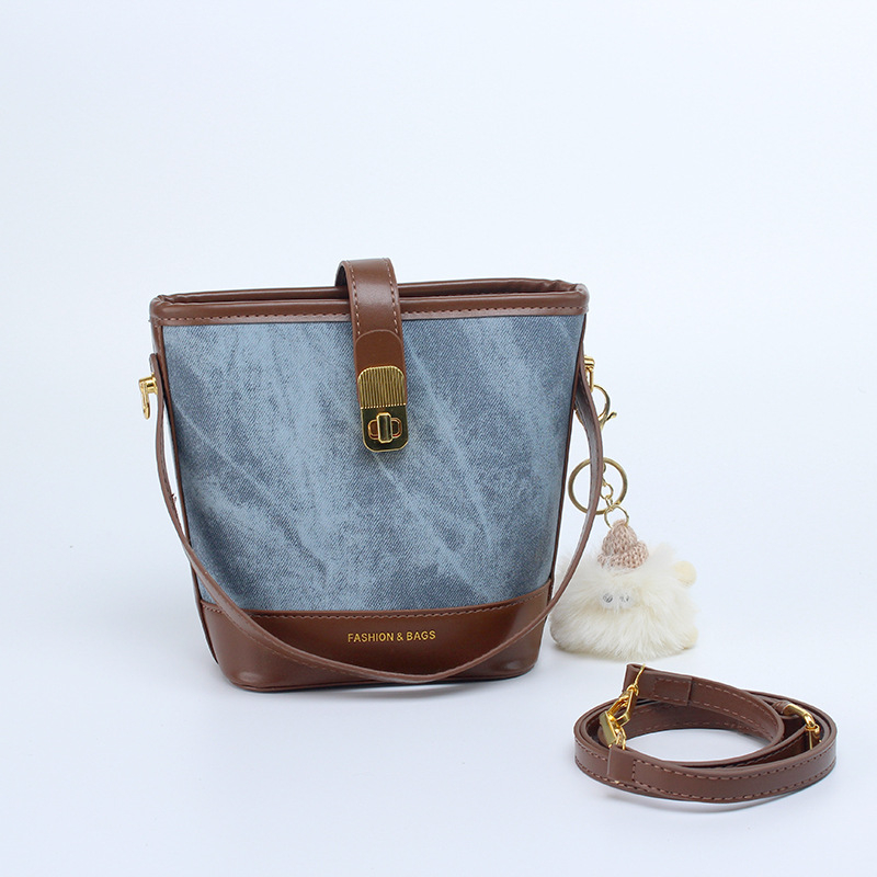 Ženska torba s nišnim dizajnom, elegantna i svestrana, klasična mini bucket torba za žene, retro stil s kontrastnim bojama, crossbody torba