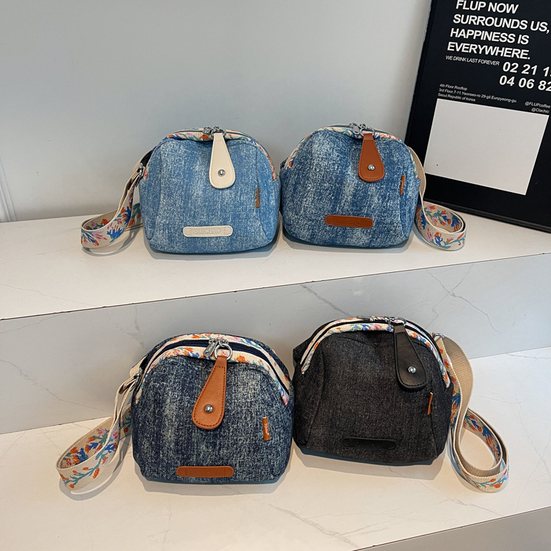 Ženska crossbody torba od denima s oblikom školjke, 2026 novi model, velika kapaciteta, za svakodnevnu uporabu