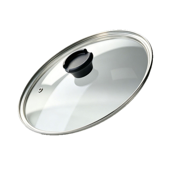 Capac din sticlă temperată pentru uz casnic, compatibil cu tigăi mari și mici și cu vasele de aburi, cu mâner, 30 cm/32 cm, capac transparent, poate sta în picioare
