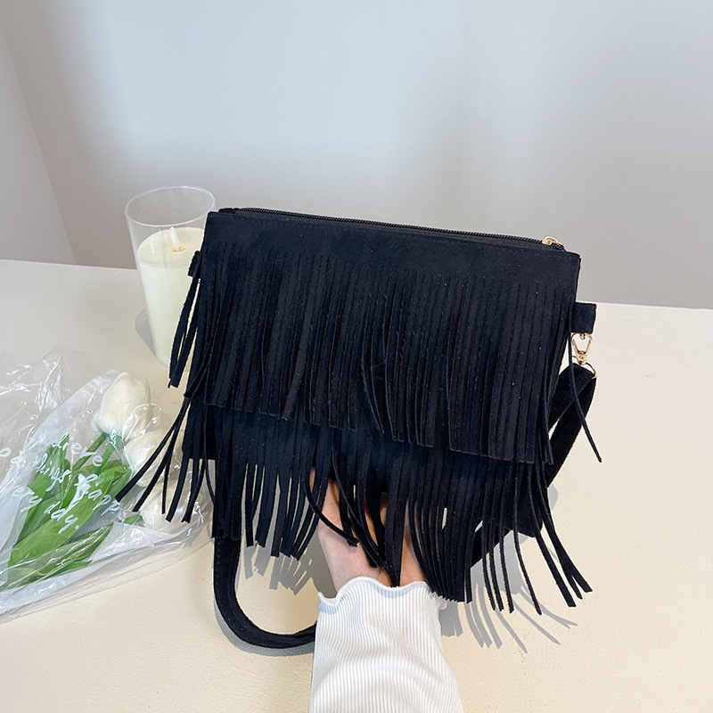 2025 ljetna boemska torbica s resama, etno retro stil, crossbody torba za žene s pretincem za telefon