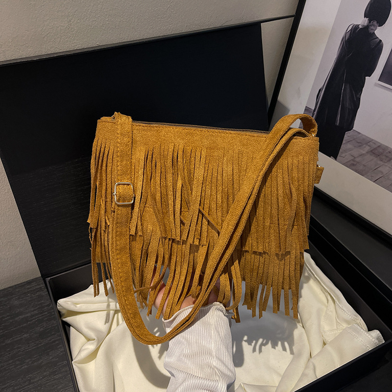 2025 ljetna boemska torbica s resama, etno retro stil, crossbody torba za žene s pretincem za telefon