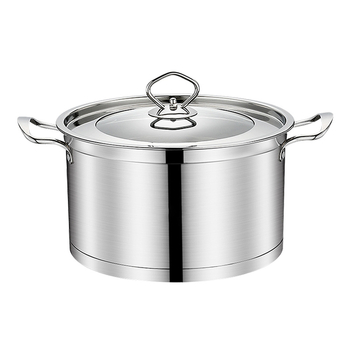 Oală de supă din oțel inoxidabil pentru uz casnic, pereți groși, capac de sticlă, design european în formă dreptunghiulară, dimensiuni 22/24/26 cm, capacitate 3,1–4 L