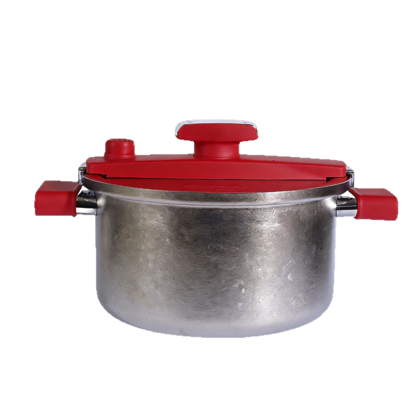 Noul model de cuptor sub presiune din titan pur, oală de supă din titan pur, antibacterian, pentru uz casnic, compatibil cu aragaz pe gaz și plită ceramică electrică