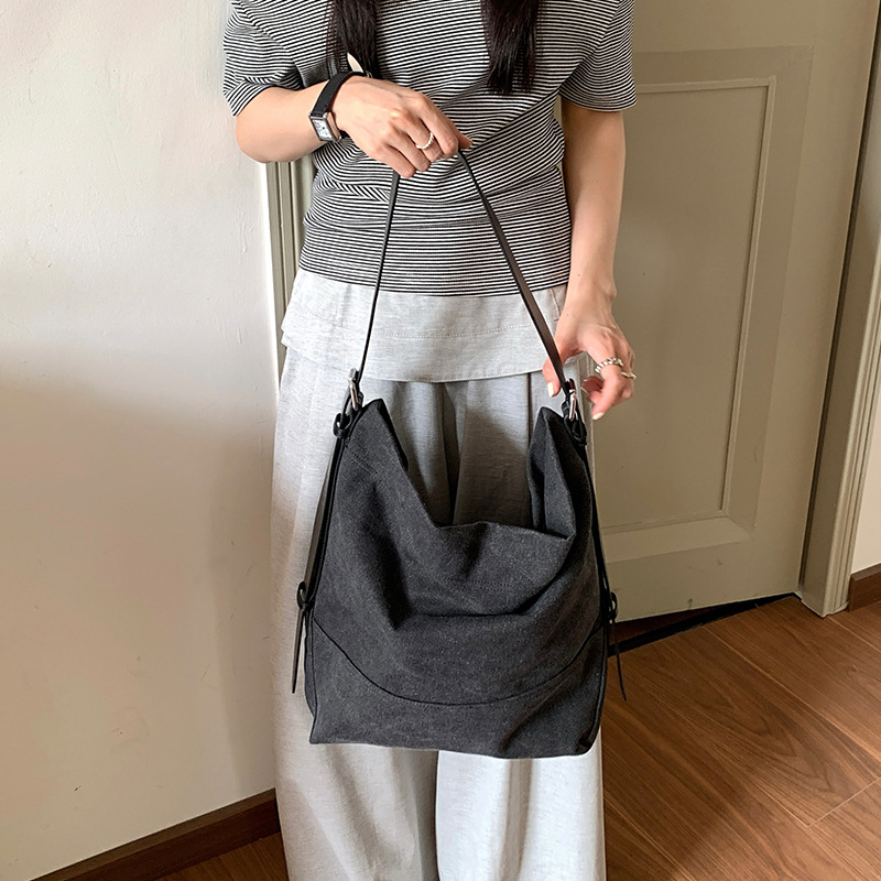 Premium isprana platnena tote torba, velika kapaciteta, stil kofera, svakodnevna torba za rame ili nošenje crossbody