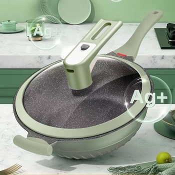 Maifan Stone set de vase antiaderente: tigaie și oală pentru plite cu inducție sau gaz, model 32