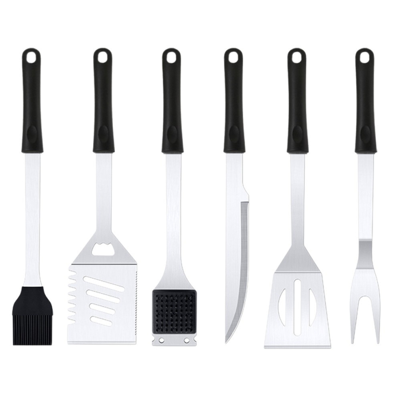 Set de 6 unelte pentru grătar exterior, pentru camping