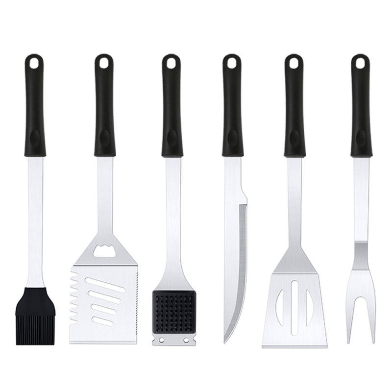 Set de 6 unelte pentru grătar exterior, pentru camping