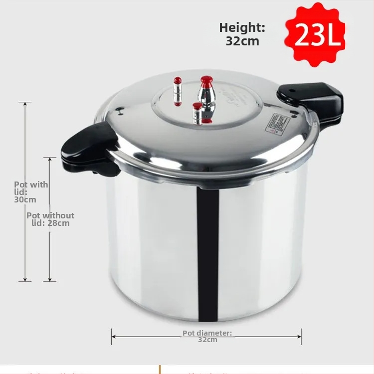 Hliníkový tlakový hrniec s manometrom, objem 22–25 l, priemer 32 cm, s nepriľnavým povrchom, kompatibilný s indukčnou doskou