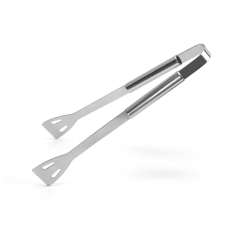 Set de ustensile pentru grătar din oțel inox cu mâner tubular mic, clemă, spatulă și furculiță, pentru exterior, 20 de piese într-o geantă din material Oxford