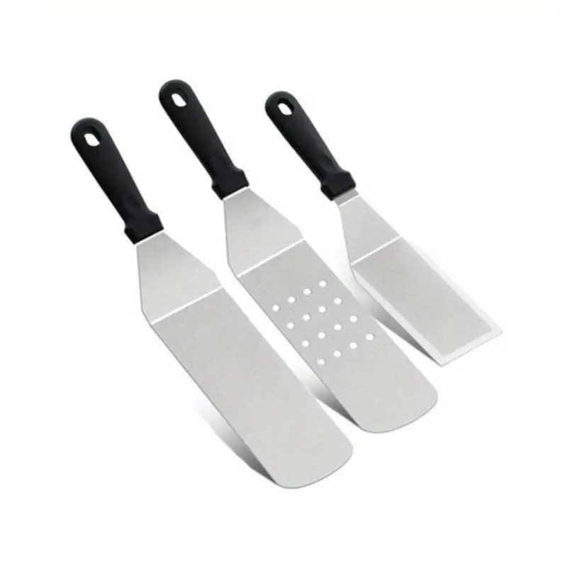 Set de unelte pentru grătar pentru exterior cu mânere din plastic, spatulă, tigaie pentru grătar și accesorii, în geantă de depozitare