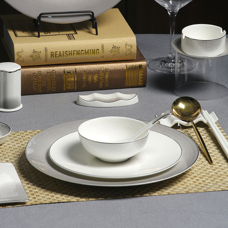 Set boluri și farfurii din porțelan cu os, ceramică cu luciu glazurat, stil modern minimalist, nou model de 26 ani