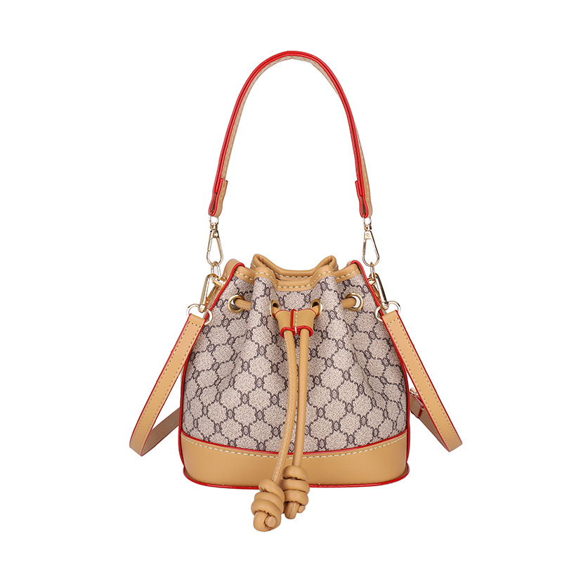 DIY bucket torba za žene, crossbody torba, vintage monogram otisak, komplet materijala za ručnu izradu