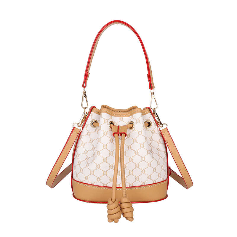 DIY bucket torba za žene, crossbody torba, vintage monogram otisak, komplet materijala za ručnu izradu
