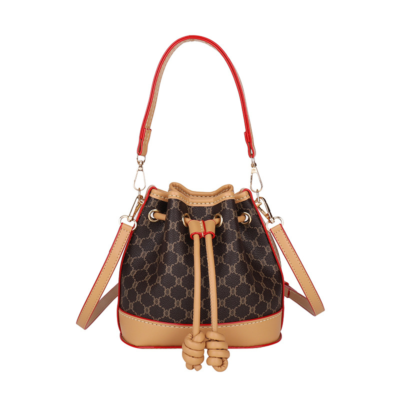 DIY bucket torba za žene, crossbody torba, vintage monogram otisak, komplet materijala za ručnu izradu