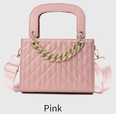 Ženska torbica s lančićem u stilu Diany, mini kvadratna crossbody torba za svakodnevno nošenje, ručka ili naramenica, lagani luksuz.