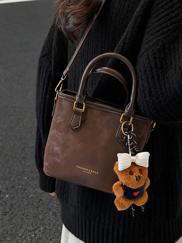 Ženska retro velur bucket torba srednje veličine, crossbody s zatvaračem