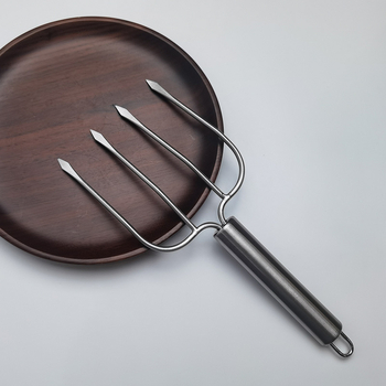 Furculiță de grătar din oțel inoxidabil pentru frigărui, aripioare de pui și carne de curcan