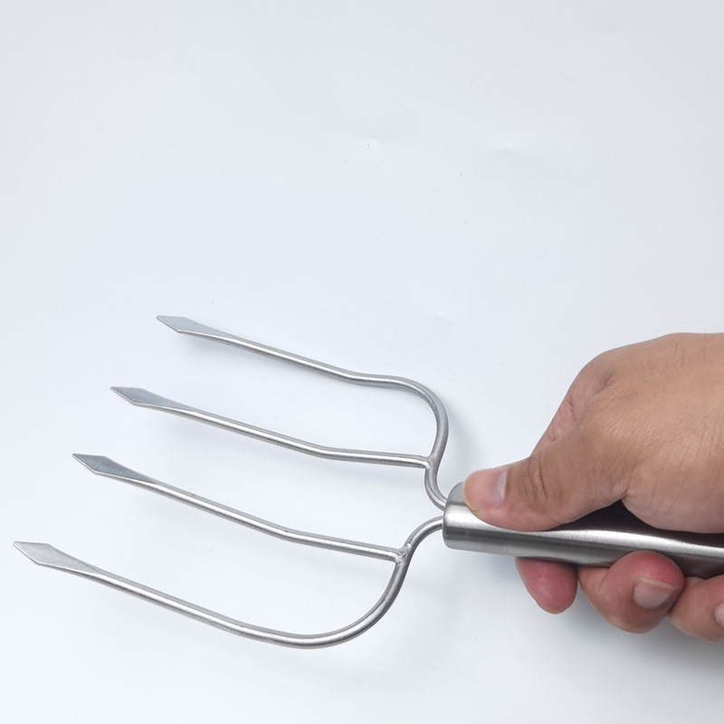 Furculiță de grătar din oțel inoxidabil pentru frigărui, aripioare de pui și carne de curcan