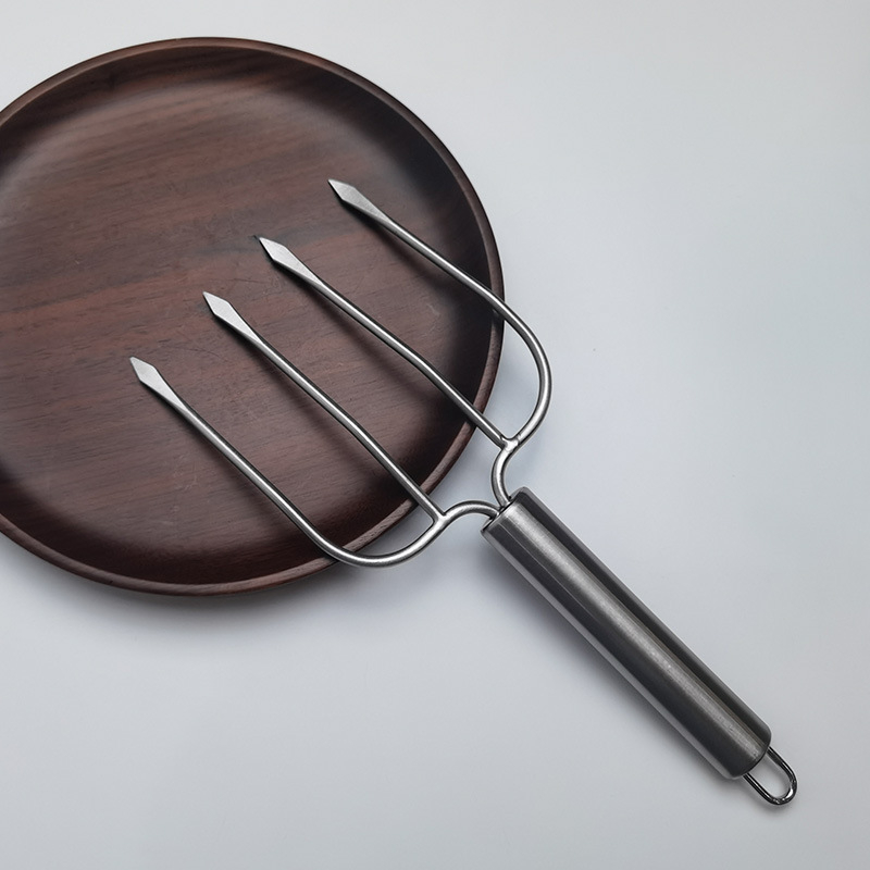 Furculiță de grătar din oțel inoxidabil pentru frigărui, aripioare de pui și carne de curcan