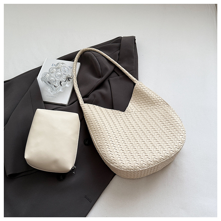 Ženska torba preko ramena, velika kapaciteta, pletena, retro minimalistički dizajn, jedinstven stil
