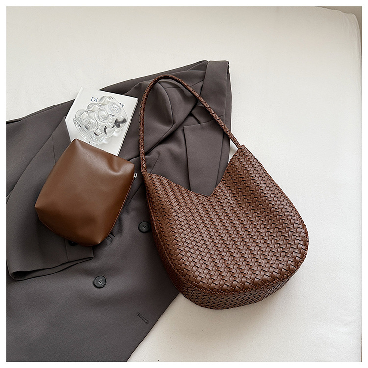 Ženska torba preko ramena, velika kapaciteta, pletena, retro minimalistički dizajn, jedinstven stil