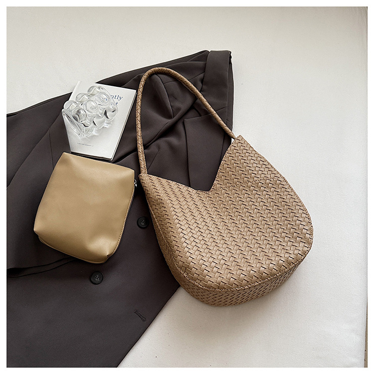 Ženska torba preko ramena, velika kapaciteta, pletena, retro minimalistički dizajn, jedinstven stil