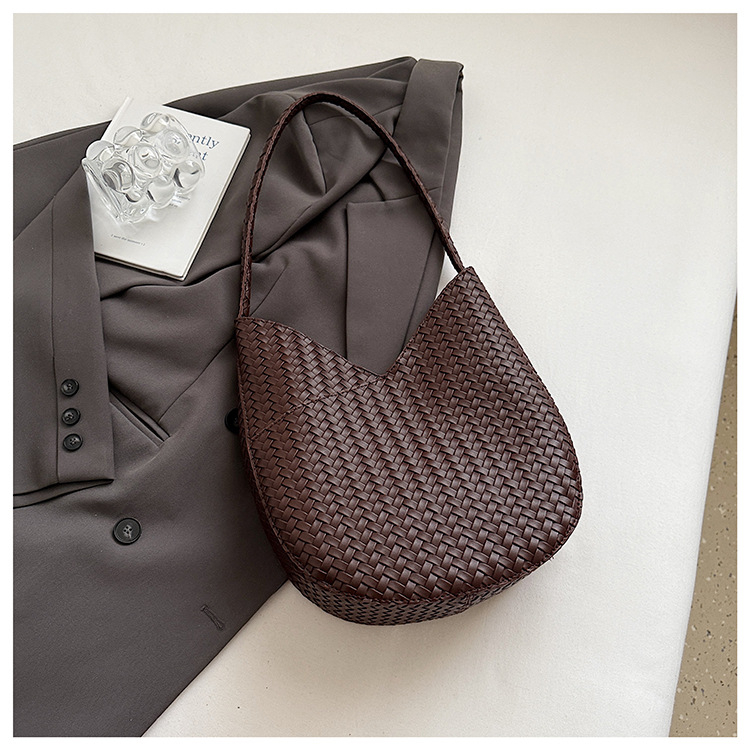 Ženska torba preko ramena, velika kapaciteta, pletena, retro minimalistički dizajn, jedinstven stil