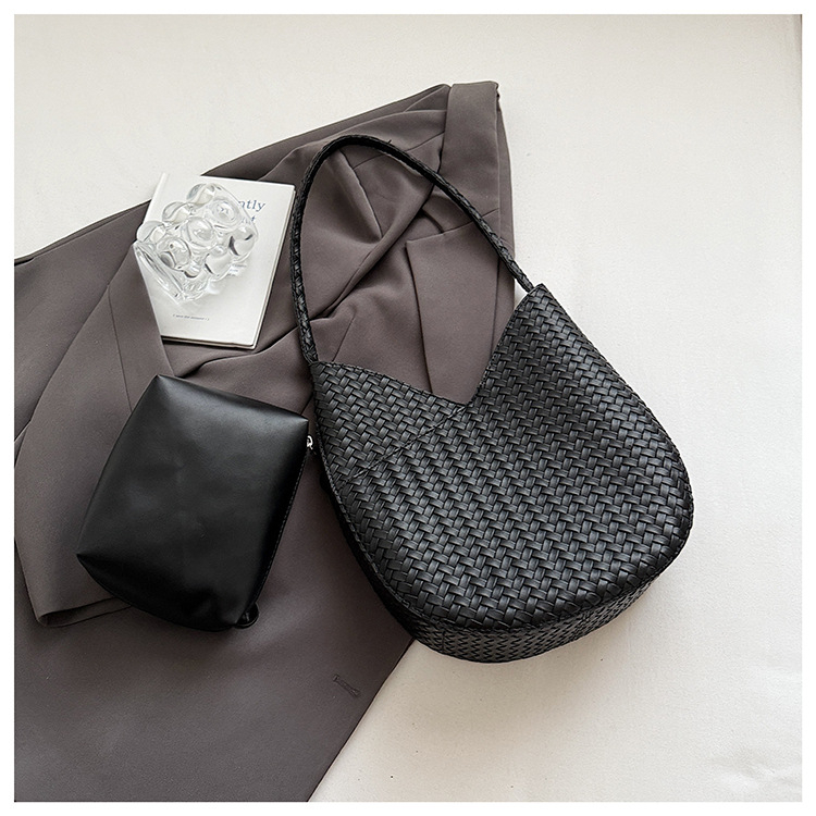 Ženska torba preko ramena, velika kapaciteta, pletena, retro minimalistički dizajn, jedinstven stil