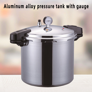 Oală sub presiune din aluminiu, stil european, lustruită, capacitate mare, 32 cm, mâner dublu, cu manometru, pentru uz casnic și comercial