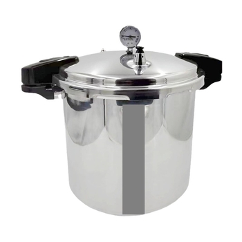 Oală sub presiune din aluminiu, stil european, lustruită, capacitate mare, 32 cm, mâner dublu, cu manometru, pentru uz casnic și comercial