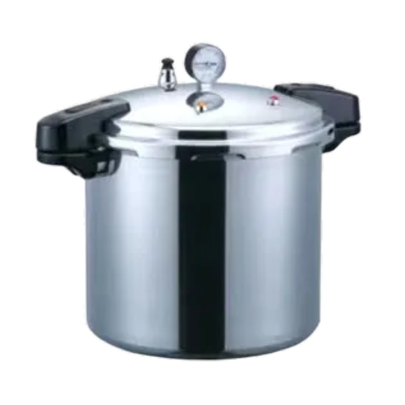 Oală sub presiune din aluminiu, stil european, lustruită, capacitate mare, 32 cm, mâner dublu, cu manometru, pentru uz casnic și comercial