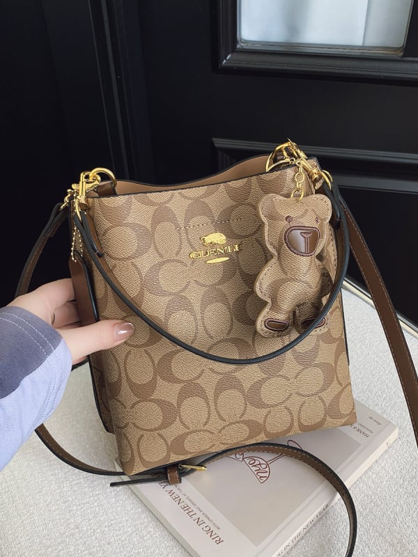 Ženska PU bucket torba, srednje veličine, vrhunska moda s retro inspiracijom, preko ramena ili crossbody