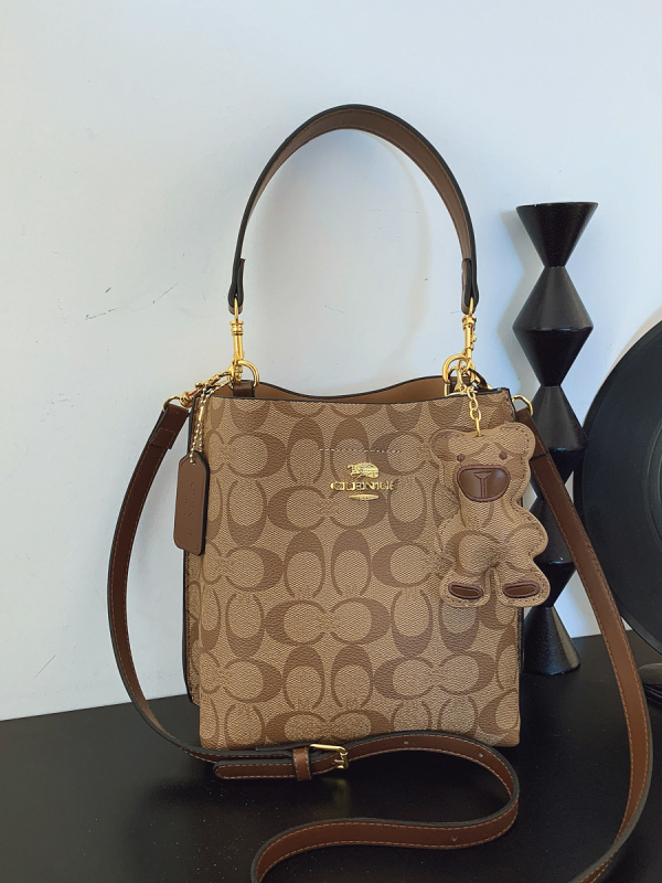 Ženska PU bucket torba, srednje veličine, vrhunska moda s retro inspiracijom, preko ramena ili crossbody